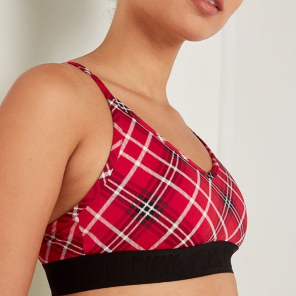 Pink sports bra